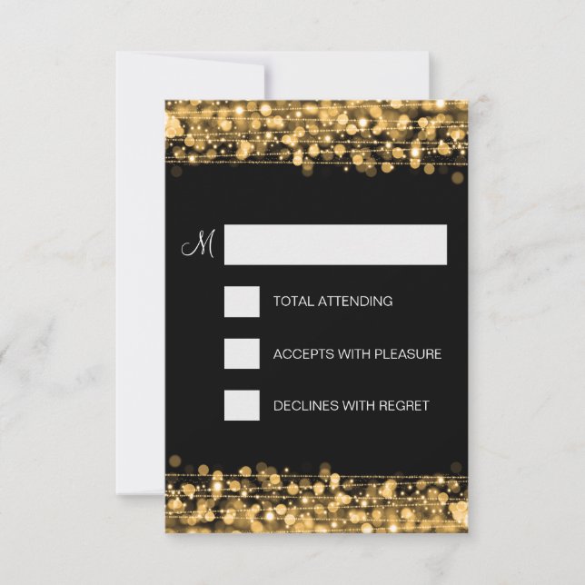 Elegantes UAWG Party Glitzern Gold RSVP Karte (Vorderseite)
