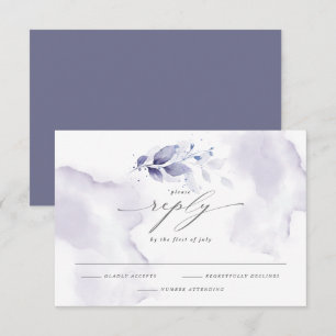 Elegantes UAWG Watercolor Foliage Violet RSVP Karte