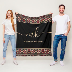 Elegantes ukrainisches Musterdesign stilvolles Mon Fleecedecke