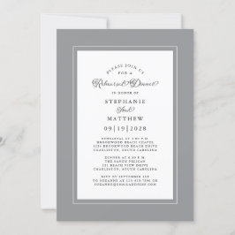 Elegantes Ultimate Gray Wedding Probe Dinner Einladung