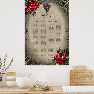 Elegantes und dennoch mystisches gotisches Herz Poster