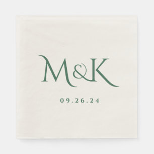 Elegantes und einfaches Emerald Green Wedding Mono Serviette