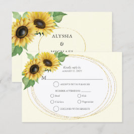 Elegantes und einfaches Sonnenblumen-UAWG RSVP Karte