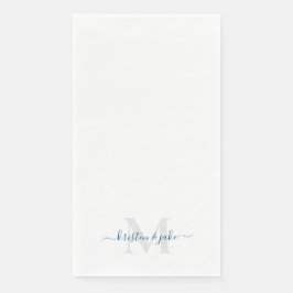 Elegantes und einfaches Türkis-Monogramm-Swash Serviette