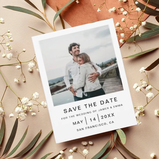 Elegantes und einfaches Weeding Save the Date Einladungspostkarte (Von Creator hochgeladen)