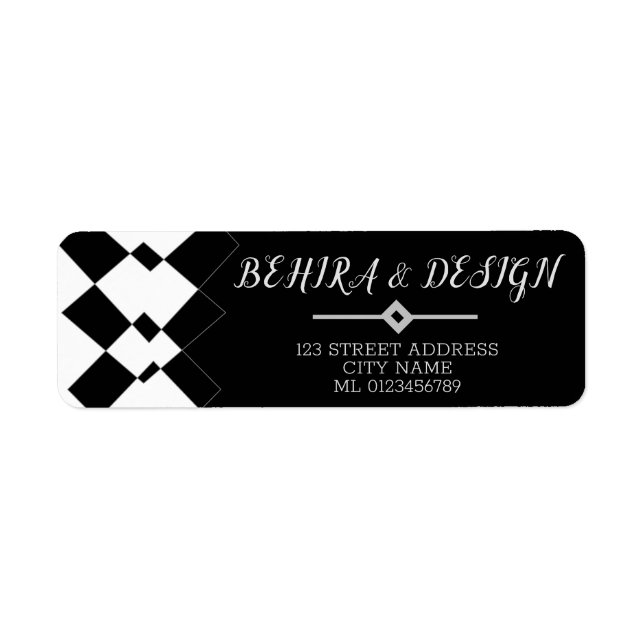 Elegantes und elegantes geometrisches Schwarz-Weiß (Vorne)