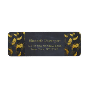 Elegantes und elegantes Schwarz-Gold-Feather-Muste
