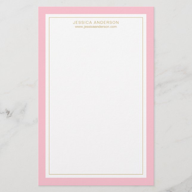 Elegantes und feminines rosa Gold Personalisiert Briefpapier (Vorderseite)