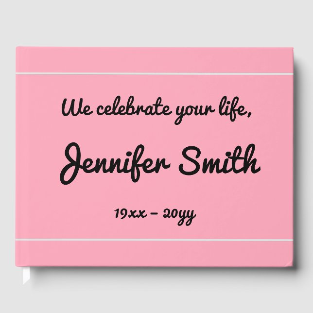 Elegantes und fröhliches Bestattungsguestbook Gästebuch (Vorderseite)