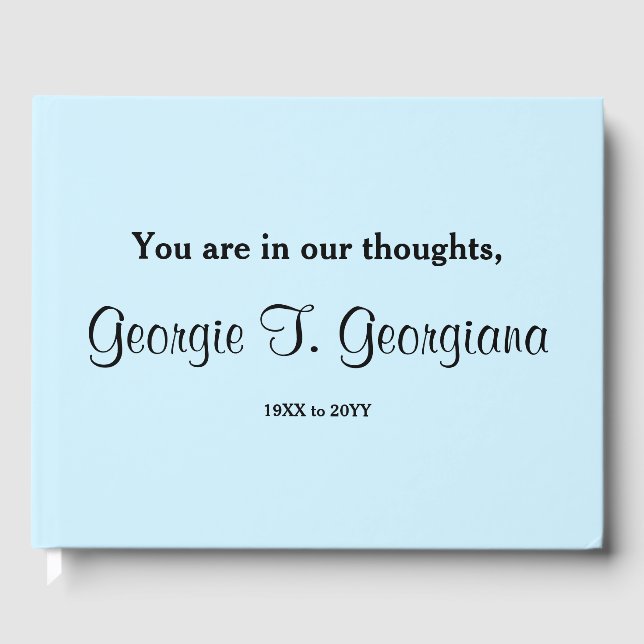 Elegantes und gedämpftes Beileid Gästebuch (Vorderseite)