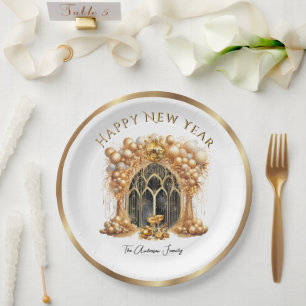 Elegantes und Gold Silvester Party Pappteller