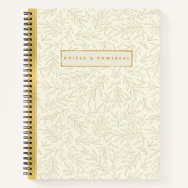 Elegantes und kraftvolles Elfenbein- und Gold-Spir Notizbuch