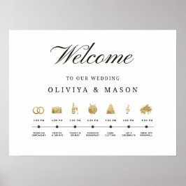 Elegantes und minimales Hochzeitsablauf-Schild Poster