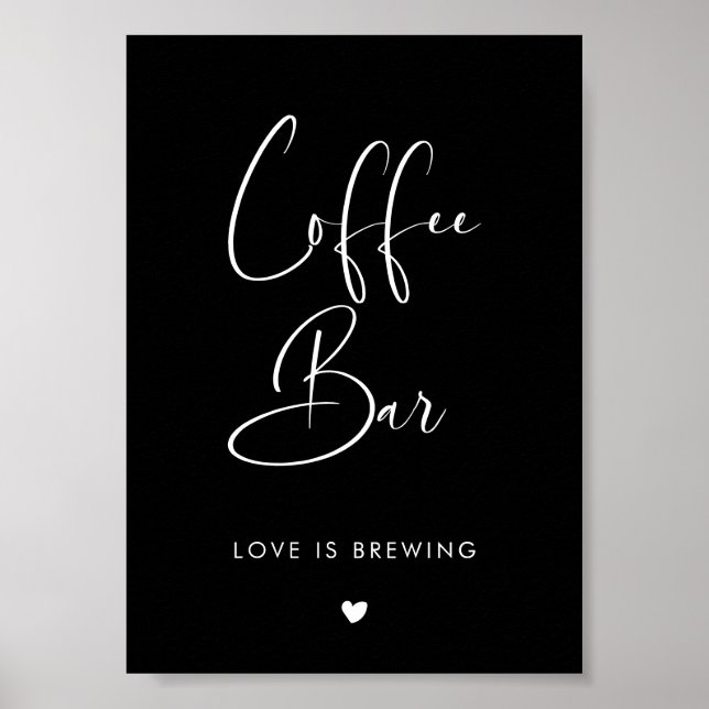 Elegantes und modernes Black Coffee Bar Poster (Vorne)