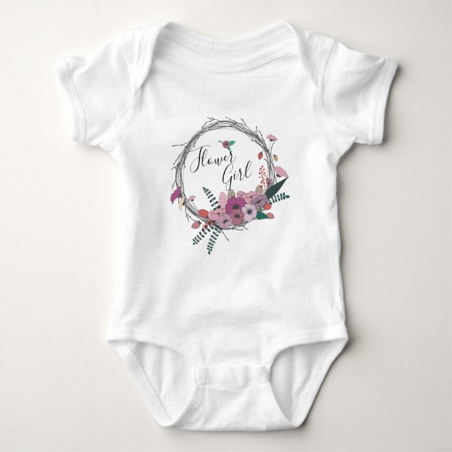 Elegantes und modernes Blume-Kranz-Blume Baby Strampler (Vorderseite)
