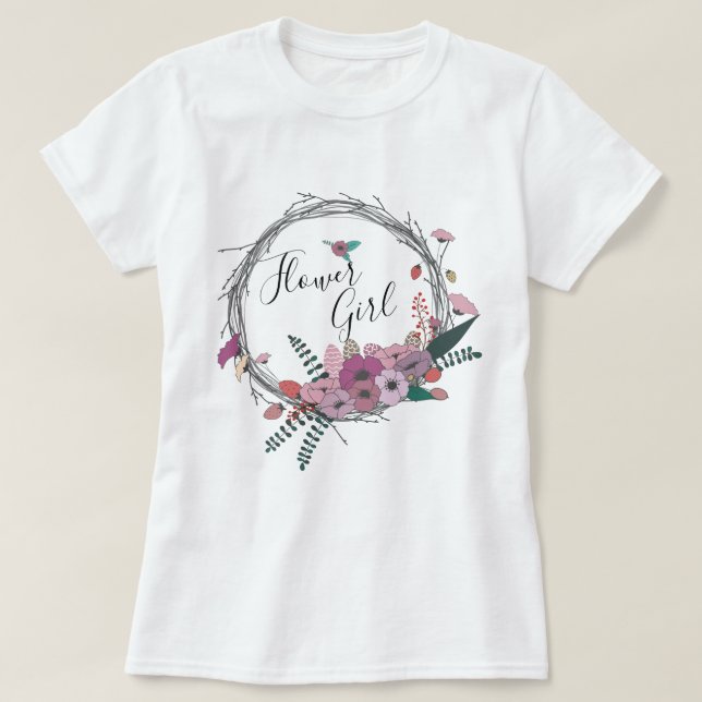 Elegantes und modernes Blume-Kranz-Blume T-Shirt (Design vorne)