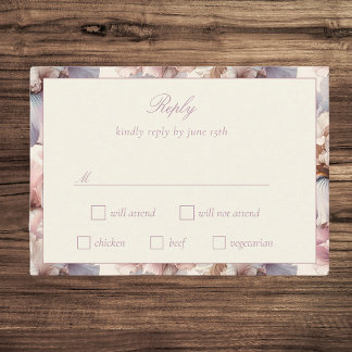 Elegantes und modernes Blush Floral Bat Mitzvah RSVP Karte