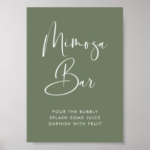 Elegantes und modernes dunkles Sage Green Mimosa B Poster