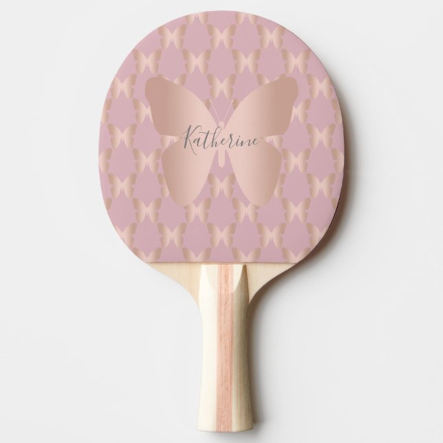 Elegantes und modernes Goldschmetterlingdesign der Tischtennis Schläger (Vorderseite)