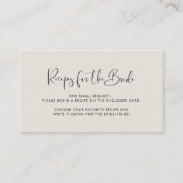 Elegantes und modernes hellgrün Rezept Begleitkarte