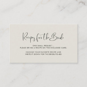 Elegantes und modernes hellgrün Rezept Begleitkarte