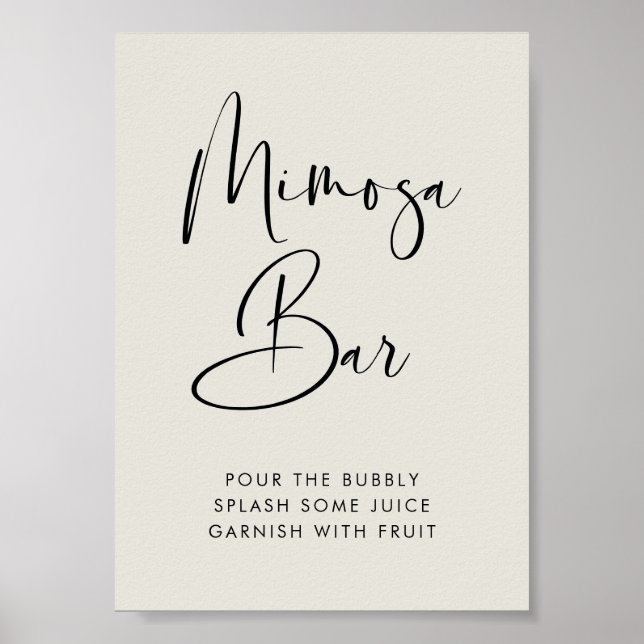 Elegantes und modernes Leuchtschild Grünes Mimosa- Poster (Vorne)