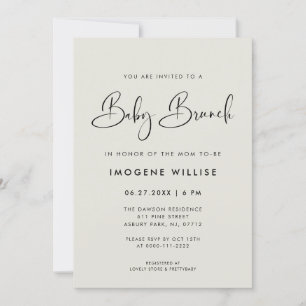 Elegantes und modernes Light Sage Green Baby Brunc Einladung