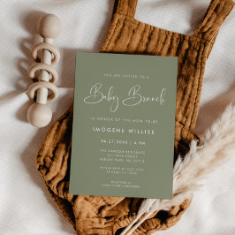 Elegantes und modernes Sage Green Baby Brunch Einladung