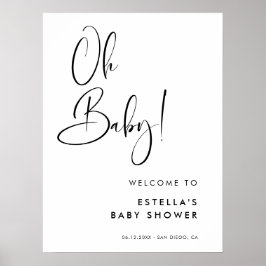 Elegantes und modernes Schwarz-Weiß-Baby Poster