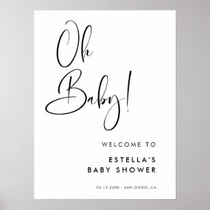 Elegantes und modernes Schwarz-Weiß-Baby Poster