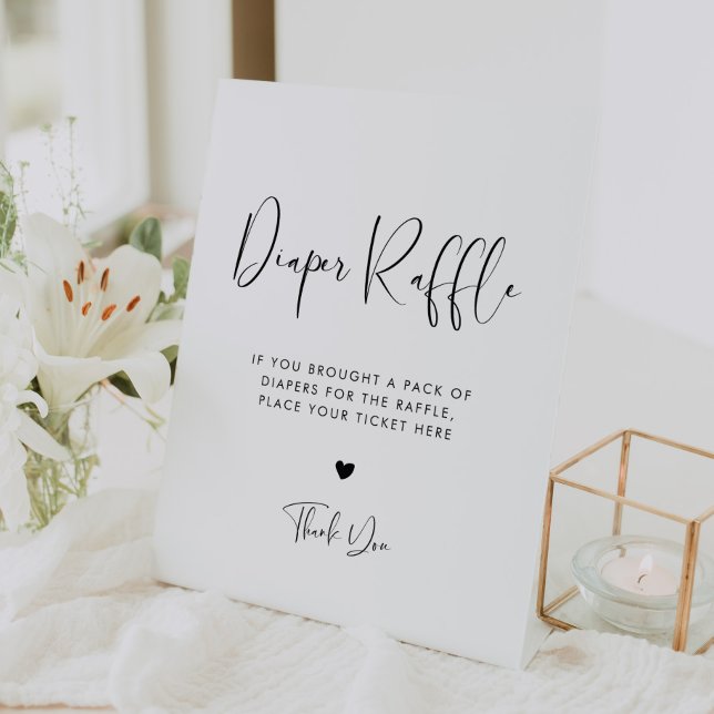 Elegantes und modernes Schwarz-Weiß-Windeln Sockelschild (Von Creator hochgeladen)