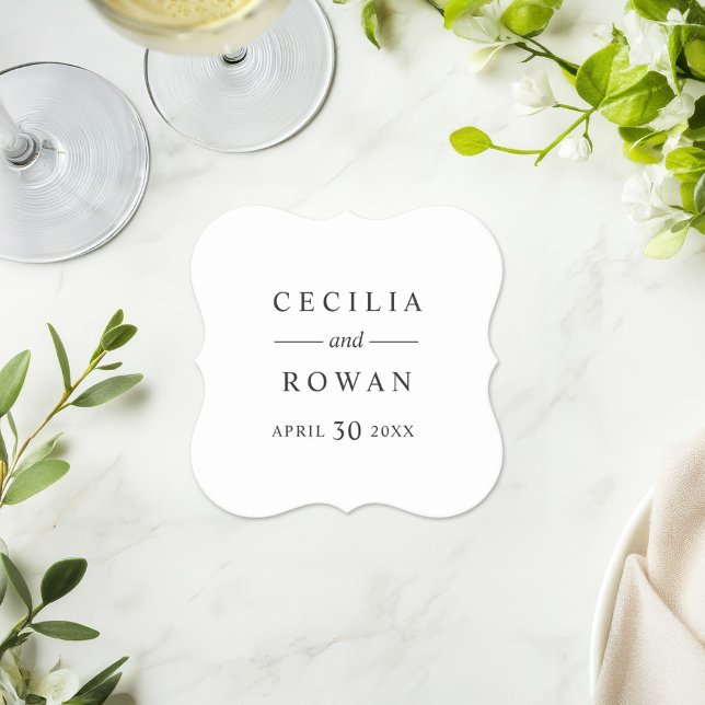 Elegantes und modernes Schwarzes Hochzeitmonogramm Untersetzer (Von Creator hochgeladen)