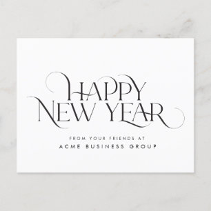 Elegantes und modernes Serifendesign - Happy New Y Postkarte