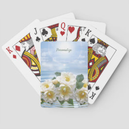 Elegantes und romantisches Weißes Blume Bouquet Spielkarten