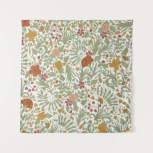 Elegantes und skurriles Blumenmuster. Wandteppich