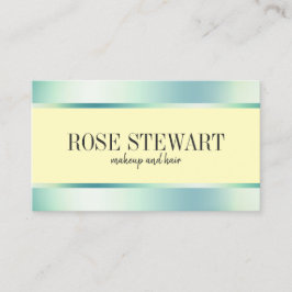 Elegantes und stilvolles Minzgrün Make-up und Haar Visitenkarte