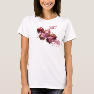Elegantes und stilvolles rosa abstraktes Apfel-Art T-Shirt