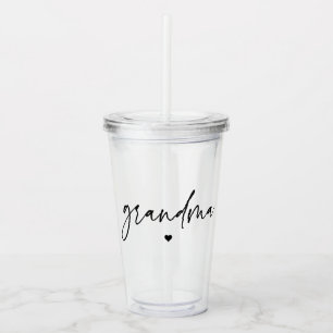 Elegantes und subtile rosa Grandma-Script-Geschenk Acryltrinkbecher