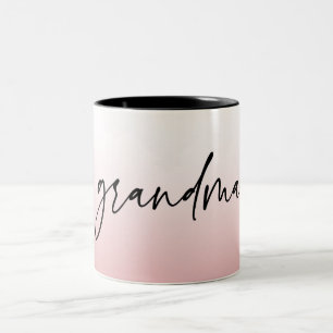 Elegantes und subtile rosa Grandma-Script-Geschenk Zweifarbige Tasse