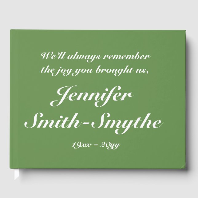 Elegantes und trauriges Bestattungsguestbook Gästebuch (Vorderseite)