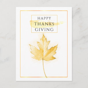 Elegantes und trendiges goldenes Thanksgiving Postkarte