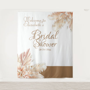 Elegantes und trendiges Pampas-Gras l White Brown Wandteppich