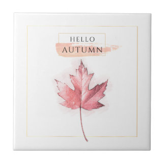 Elegantes und trendy Herbstblatt Zeichnend Fliese