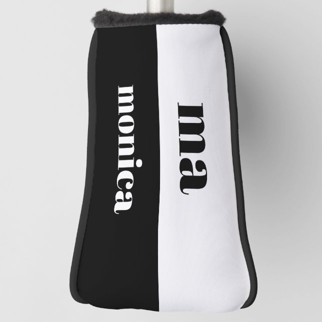 Elegantes und weißes Skript-Monogramm-Initial Golf Headcover (Rotieren 90)