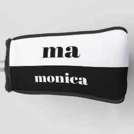 Elegantes und weißes Skript-Monogramm-Initial Golf Headcover