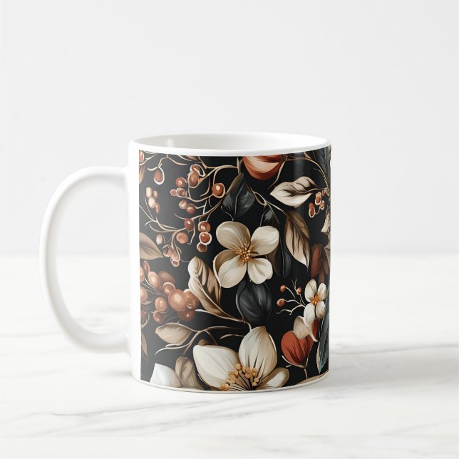 🌸 elegantes und zeitloses Blütenmuster🌸 Kaffeetasse (Links)