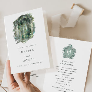 Elegantes und zeitloses Hochzeitsprogramm für Grün