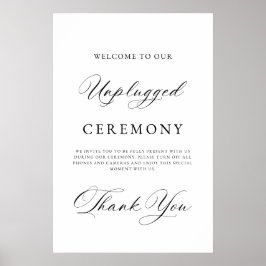 Elegantes unplugged Hochzeitszeremonienschild | Mo Poster