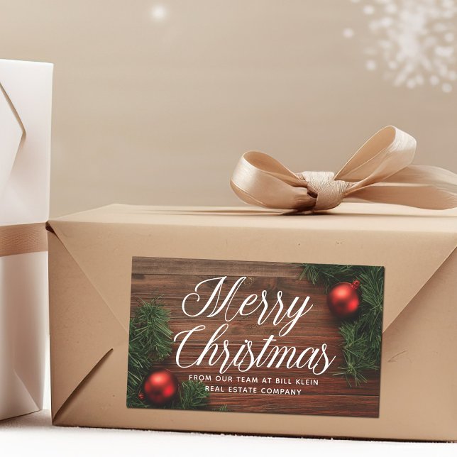 Elegantes Unternehmen frohe Weihnachten Modernes G Rechteckiger Aufkleber (Von Creator hochgeladen)