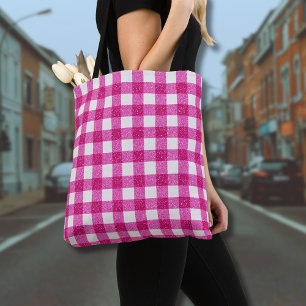 Elegantes Valentins-Pink-Glitter-Tartan auf Weiß